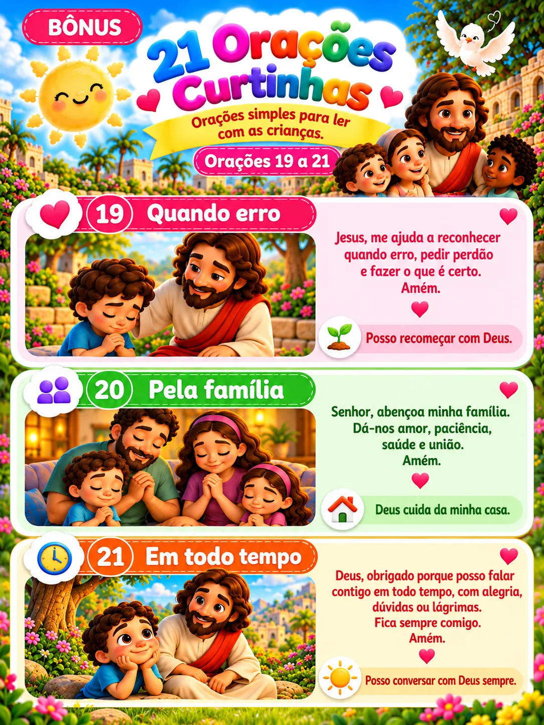 Orações bíblicas ilustradas para ler com crianças